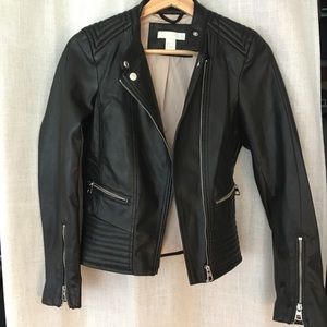 H&M faux leather jacket sz 2